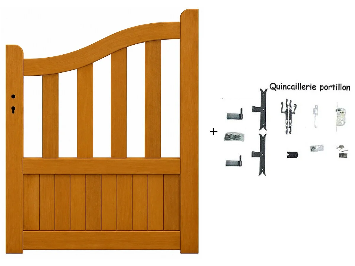 Portillon Bois Ajouré Méranti L 1 M X H 1,10 / 1,30 M – Avec Quincaillerie Gd Menuiseries