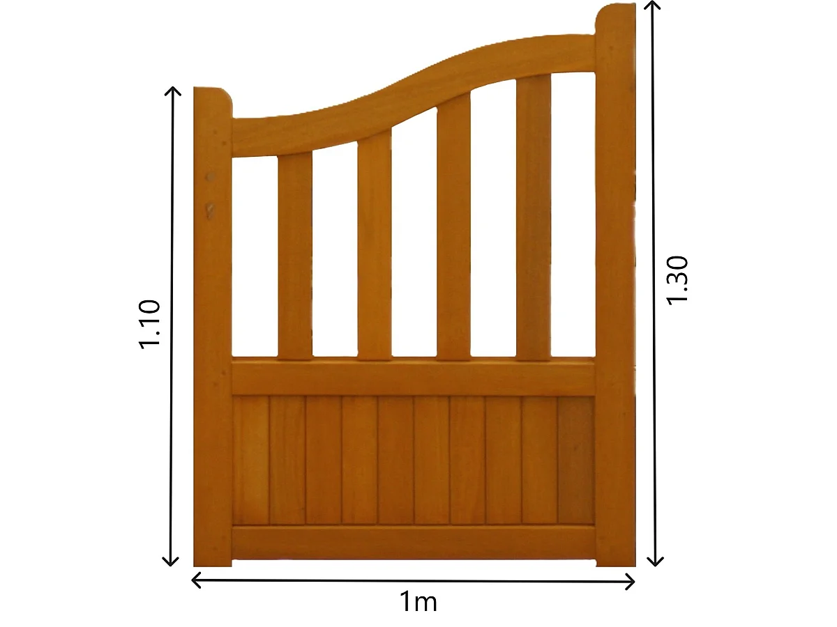 Portillon Bois Ajouré Méranti L 1 M X H 1,10 / 1,30 M – Avec Quincaillerie Gd Menuiseries