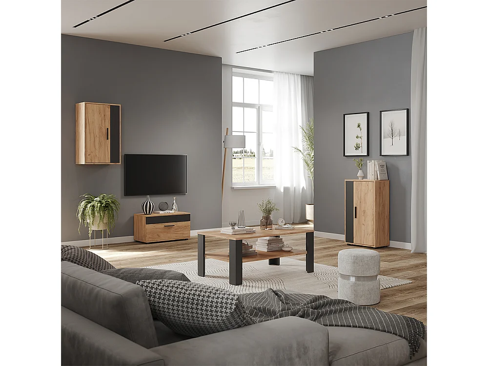 Väggskåp goldkraft ek/antracit 50.1x28.3x78.4 berno