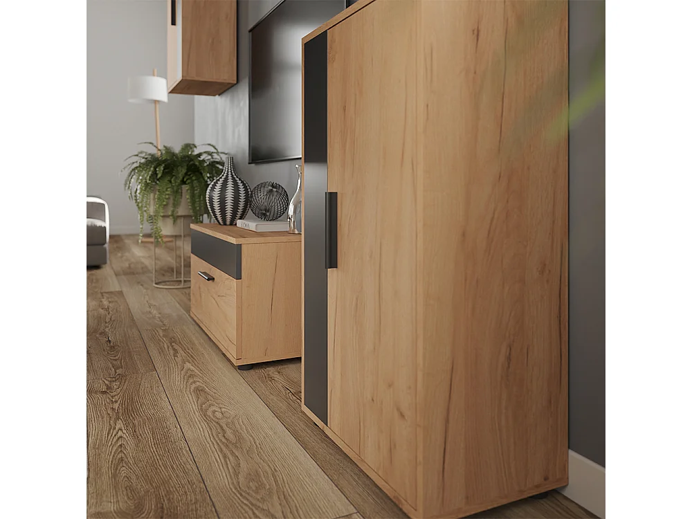 Väggskåp goldkraft ek/antracit 50.1x28.3x78.4 berno