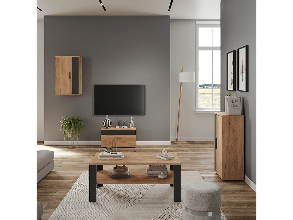 Väggskåp goldkraft ek/antracit 50.1x28.3x78.4 berno