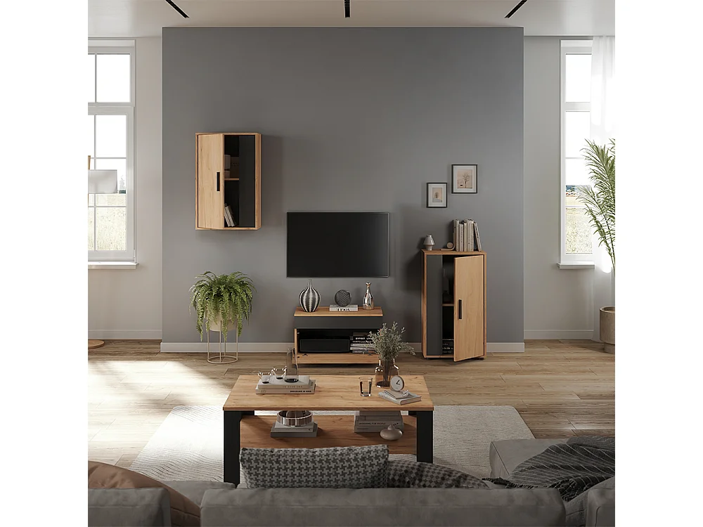 Väggskåp goldkraft ek/antracit 50.1x28.3x78.4 berno