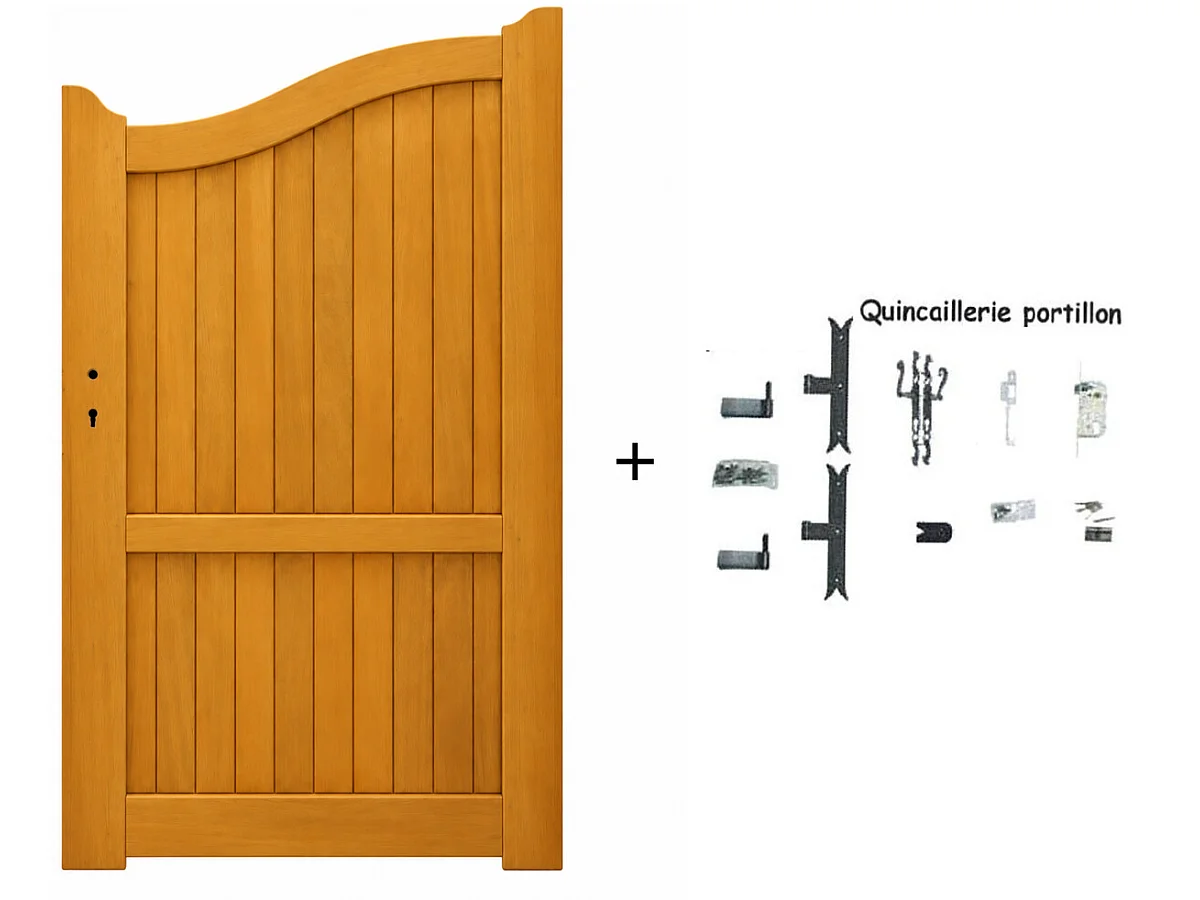 Portillon Bois Plein Méranti 1 M – Hauteur 1,60 à 1,80 M Gd Menuiseries