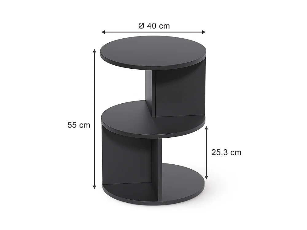 Tavolino nero 40x40x55 trino
