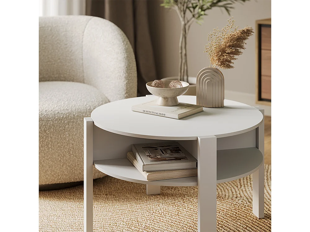 Table basse blanc 75x75x46 elova