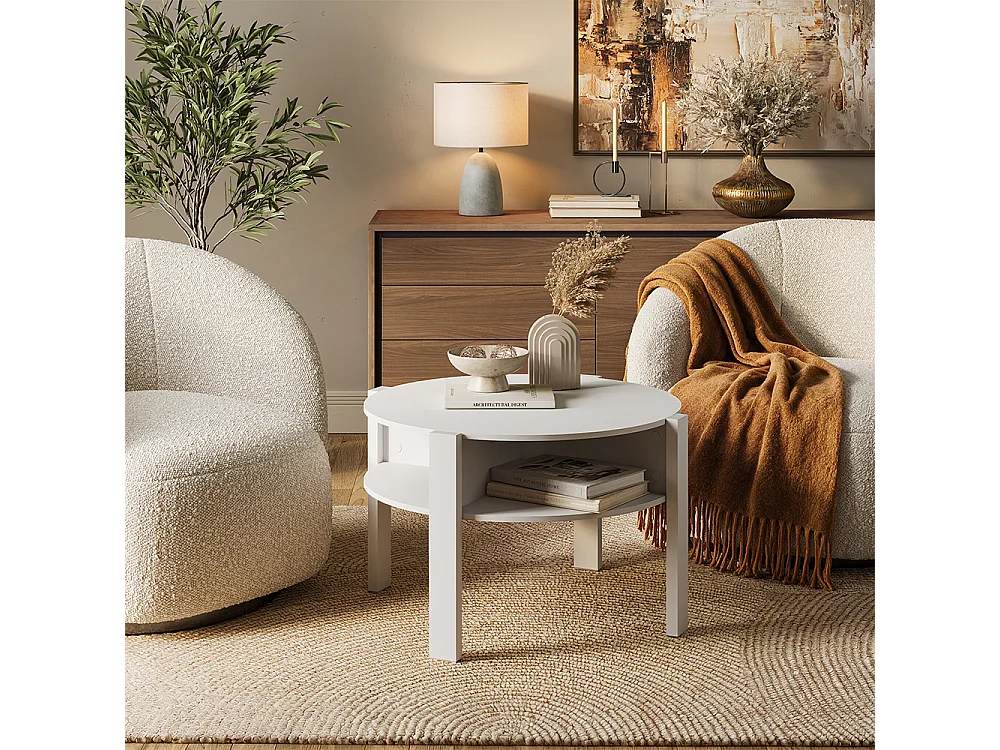 Table basse blanc 75x75x46 elova