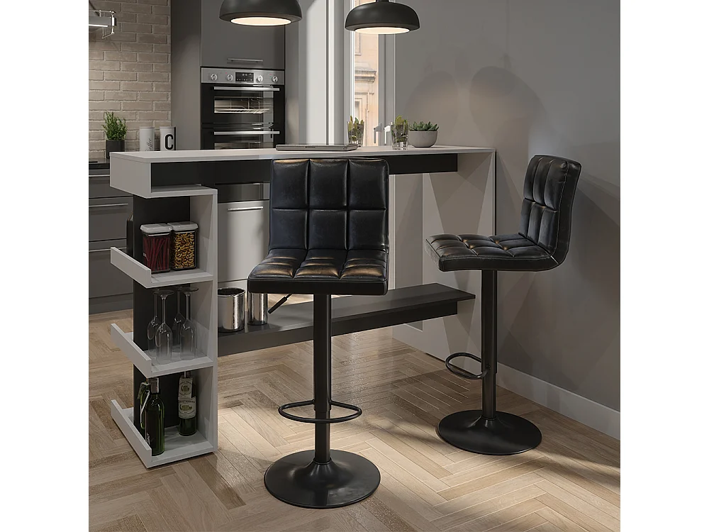 Tabouret de bar noir 42x49x94 sena