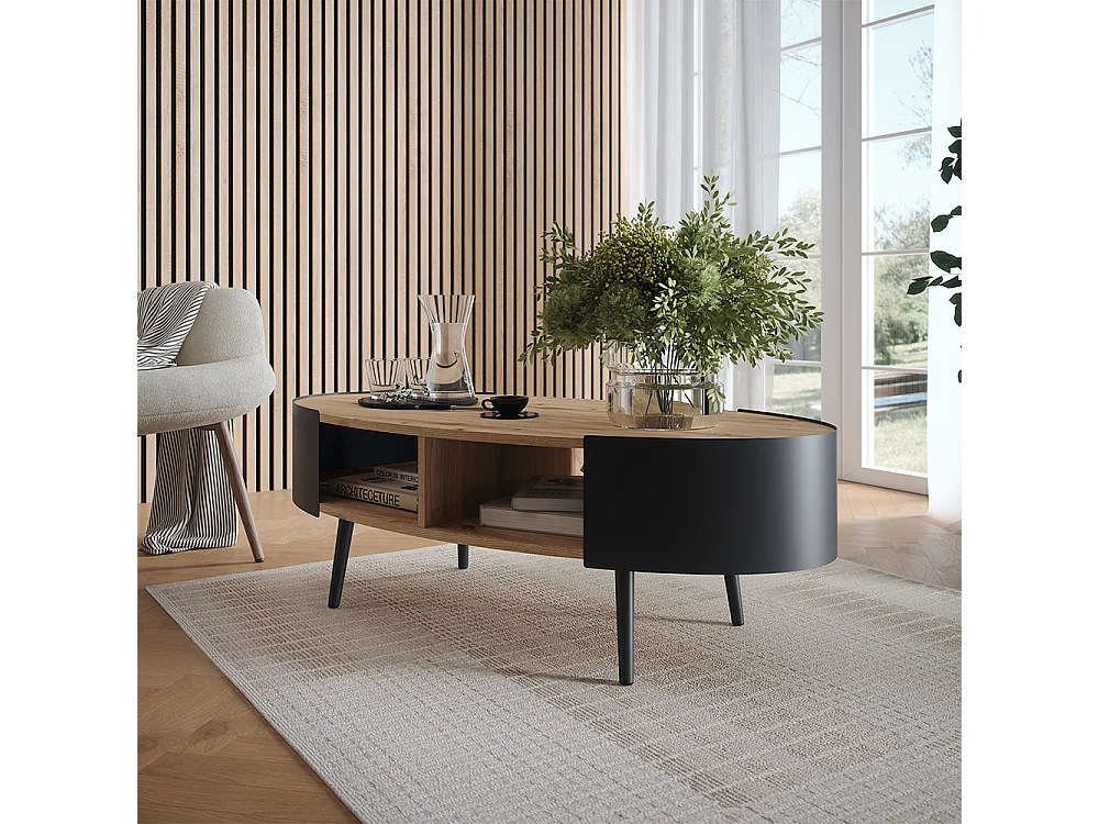 Tavolino nero 120x60x39 lofta