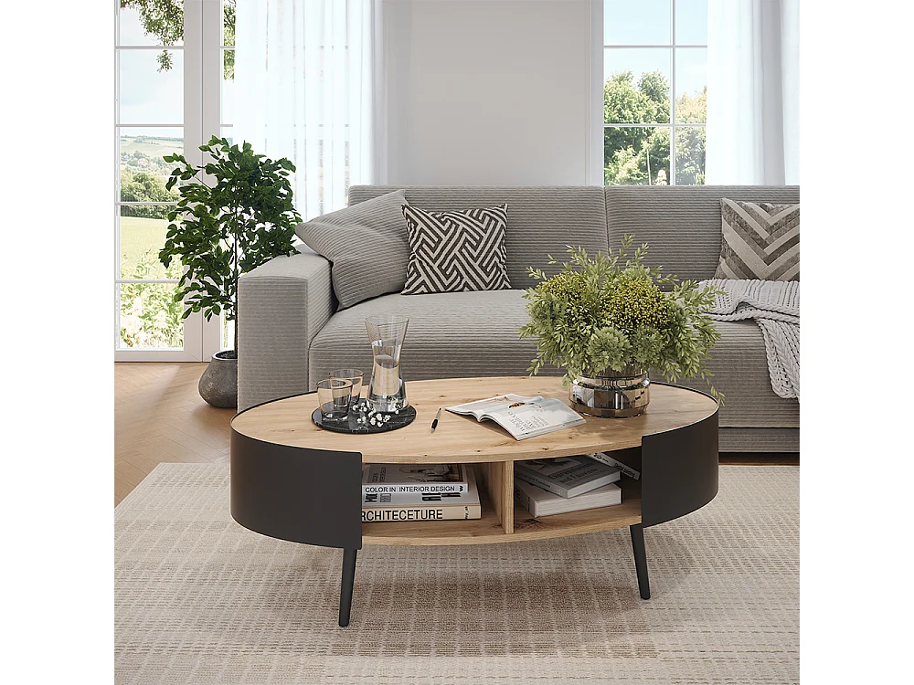 Tavolino nero 120x60x39 lofta