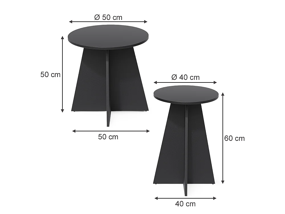 Table basse noir 40x40x50 forma