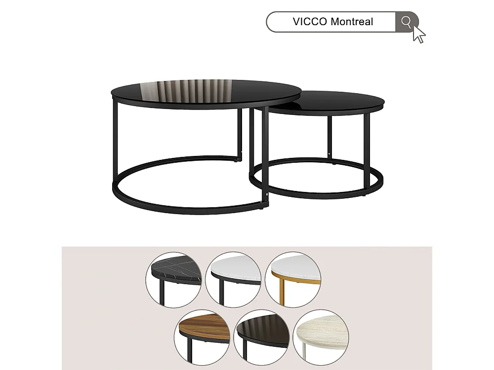 Set de tables basses travertin/cachemire 77x77x40 montreal