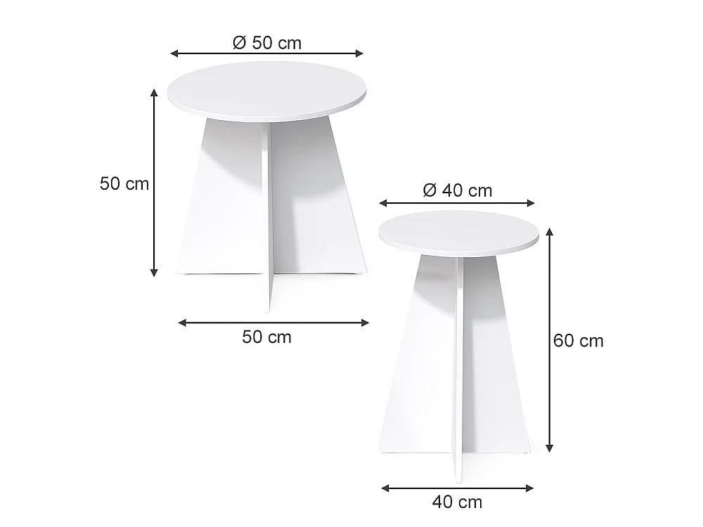 Table basse blanc 40x40x50 forma
