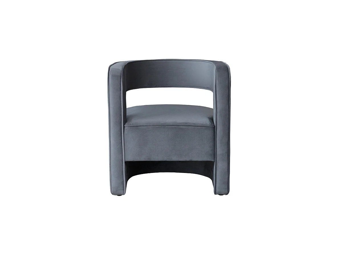Fauteuil Design en Velours "Venice" 74cm Gris
