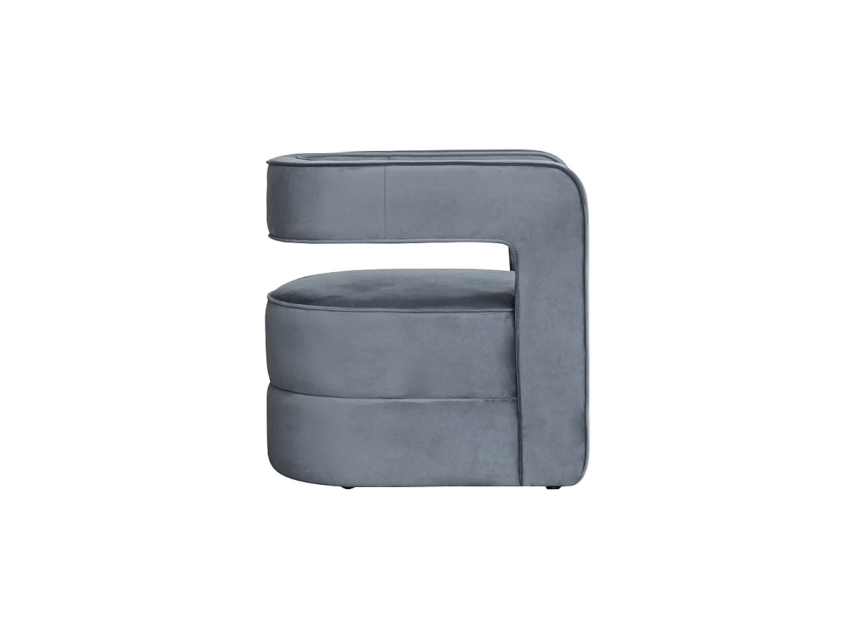 Fauteuil Design en Velours "Venice" 74cm Gris