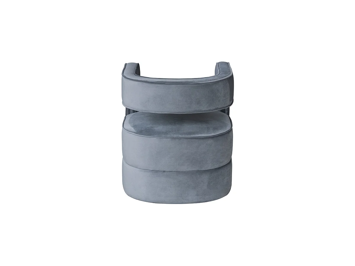 Fauteuil Design en Velours "Venice" 74cm Gris