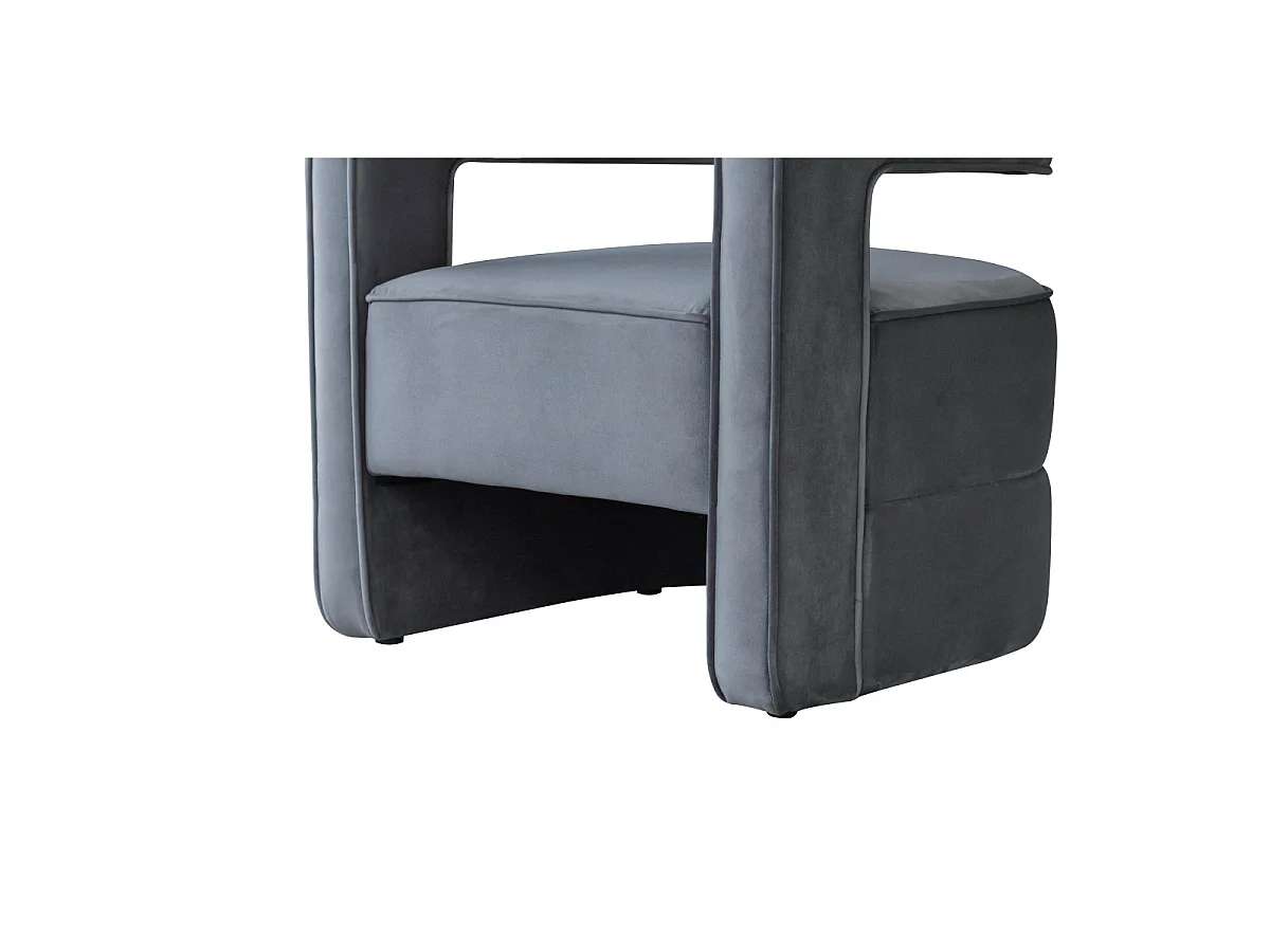 Fauteuil Design en Velours "Venice" 74cm Gris