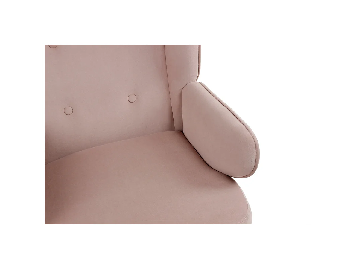 Fauteuil à Bascule en Velours "Melorie" 95cm Vieux Rose