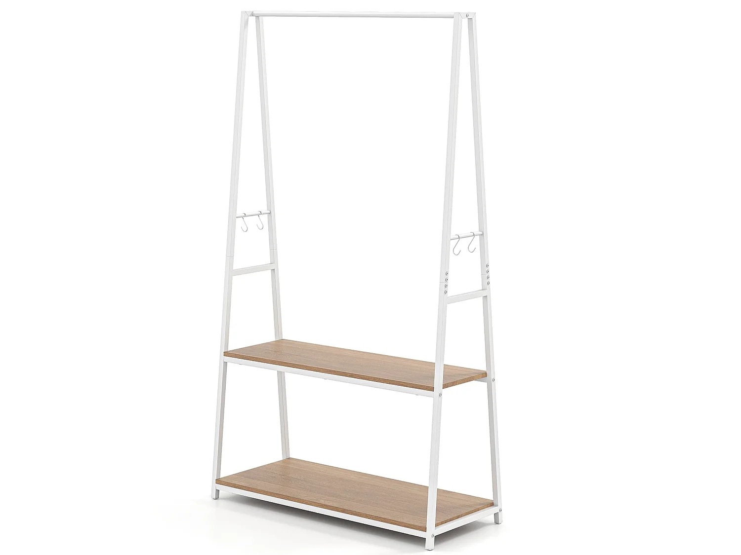 Portant à vêtements avec 2 étagères
