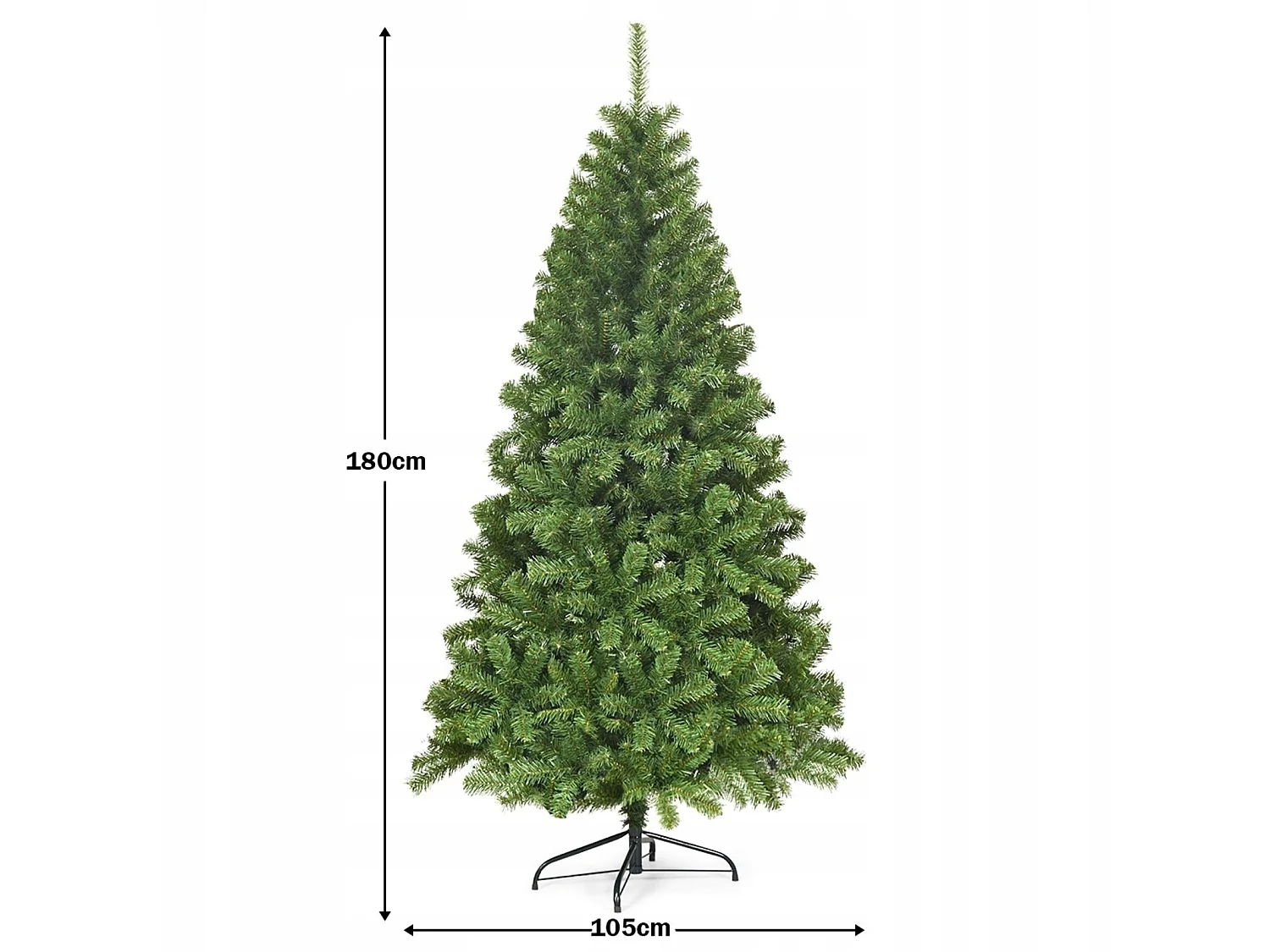 Albero di natale artificiale, abete su base, 180 cm