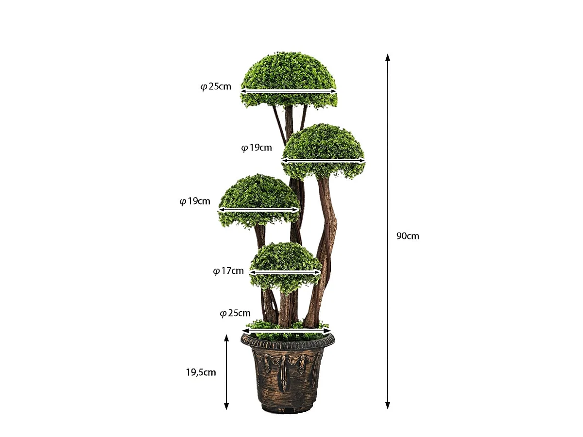Arbre décoratif artificiel : cyprès artificiel en pot de 90 cm