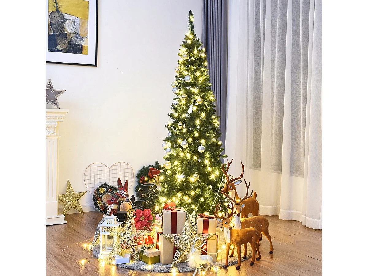 Albero di Natale artificiale con luci LED, 200 cm
