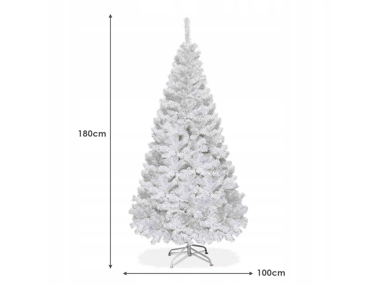 Albero di natale artificiale bianco con base, natale, 180 cm