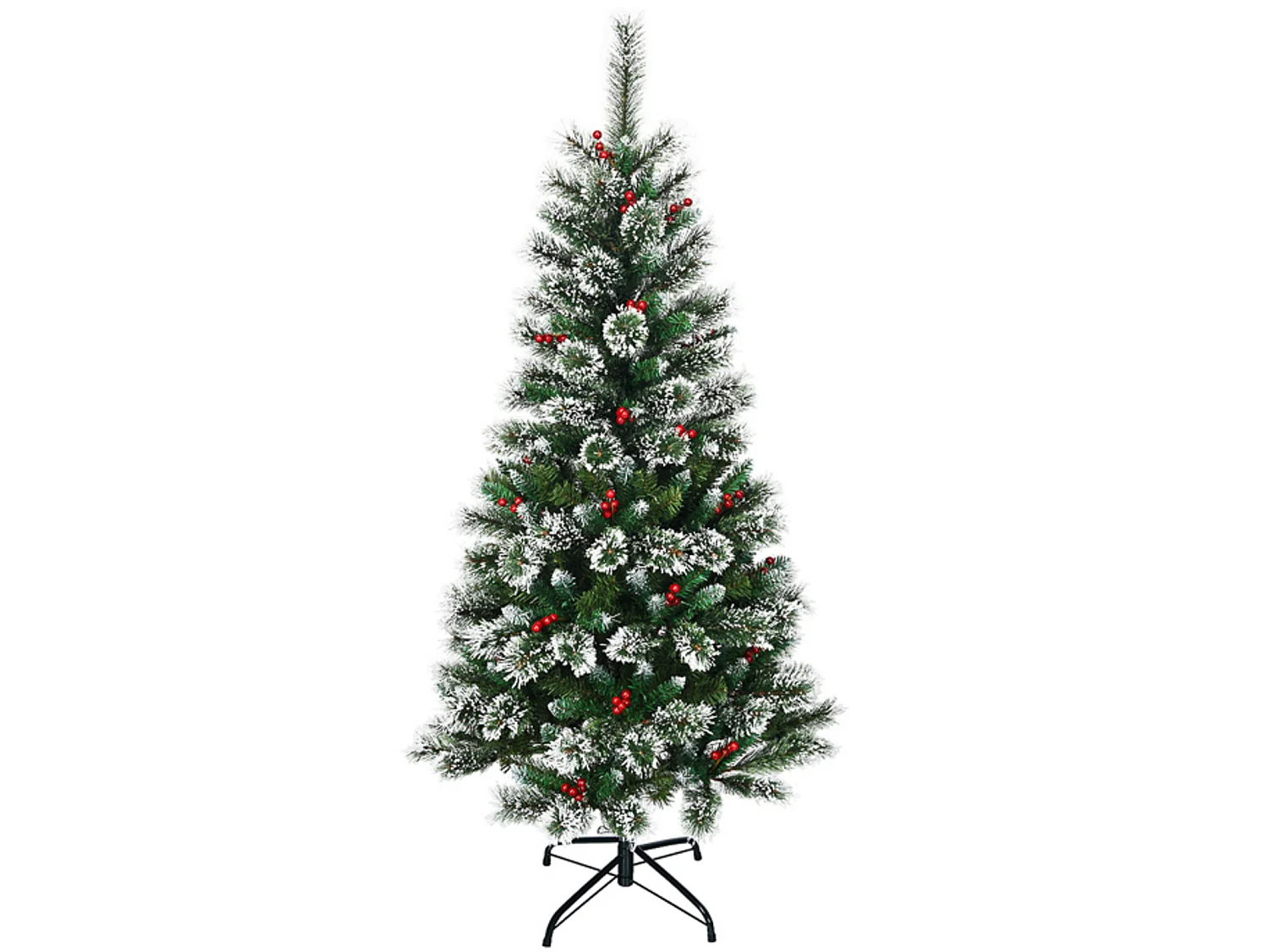 Albero di natale artificiale da 180 cm con neve, abete con base