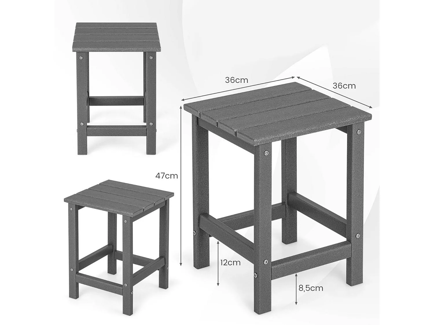 Table de jardin Table basse Table d'appoint 36 x 36 x 47 cm