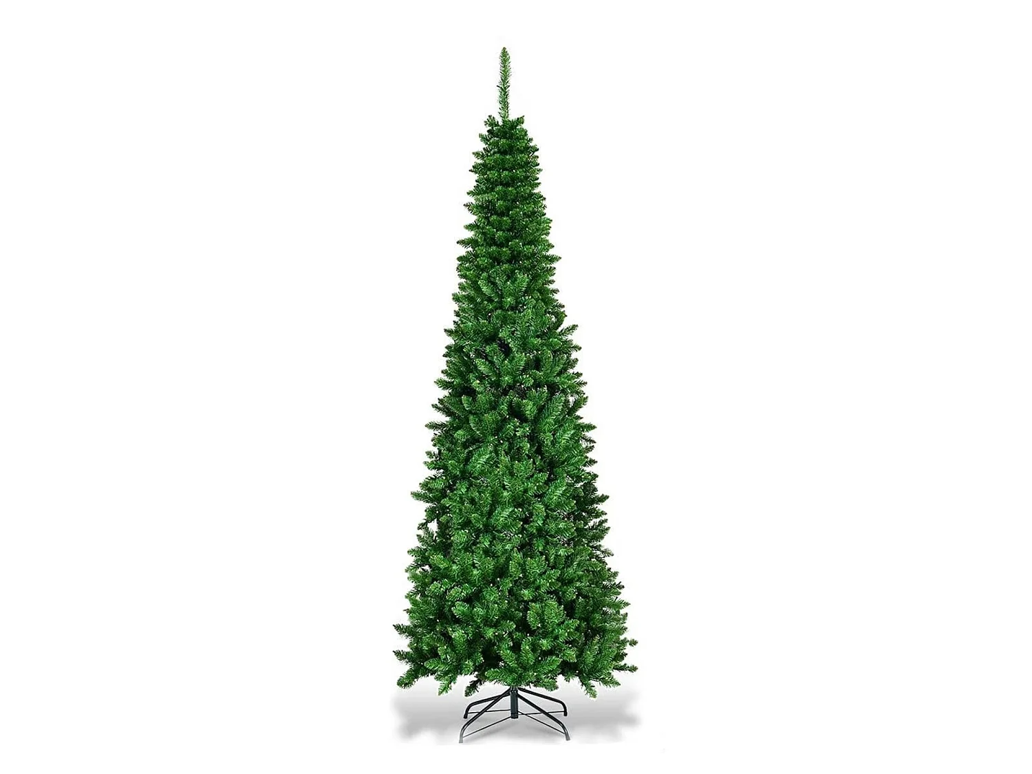 Albero di Natale artificiale abete 225 cm, stretto, con supporto