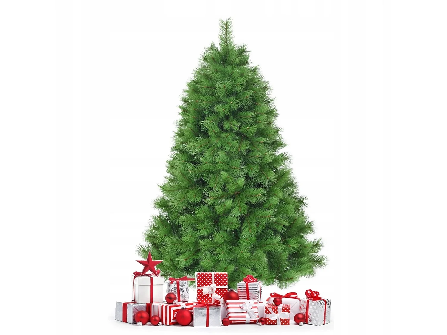 Albero di natale artificiale, abete, con base da 180 cm