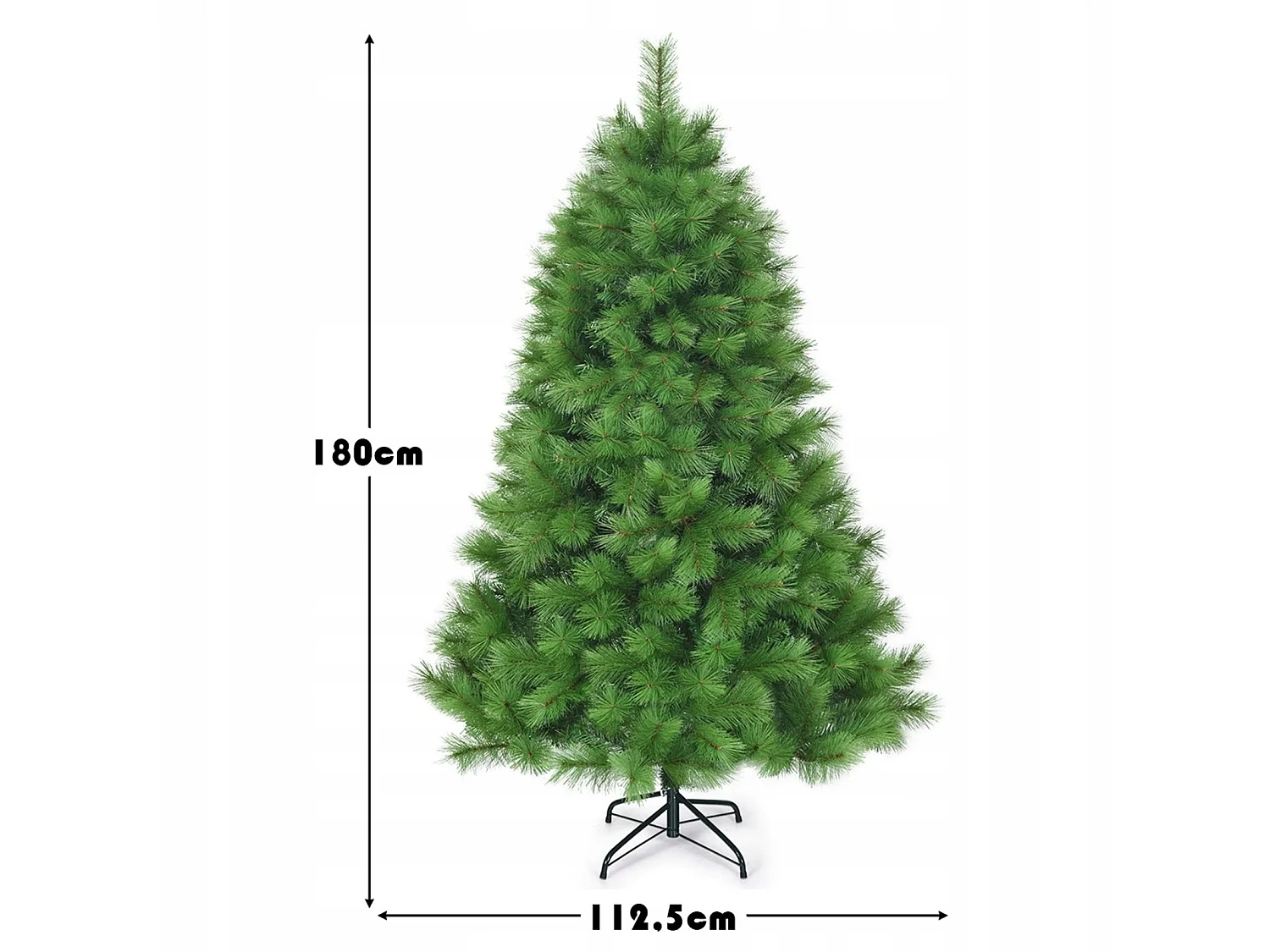 Albero di natale artificiale, abete, con base da 180 cm