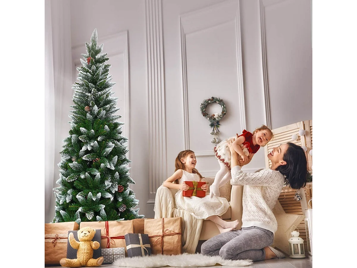 Albero di Natale artificiale con pigne, 180 cm