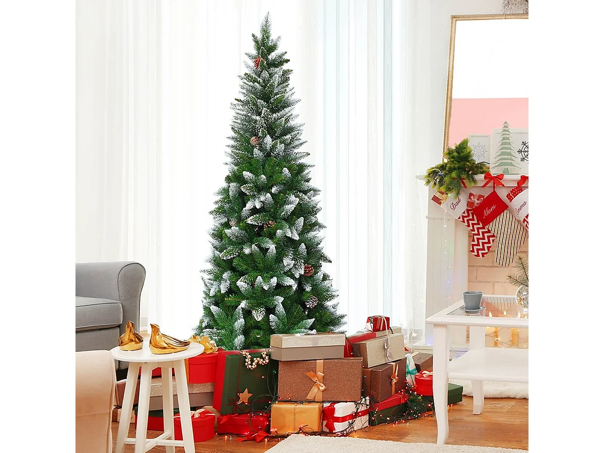 Albero di Natale artificiale con pigne, 180 cm