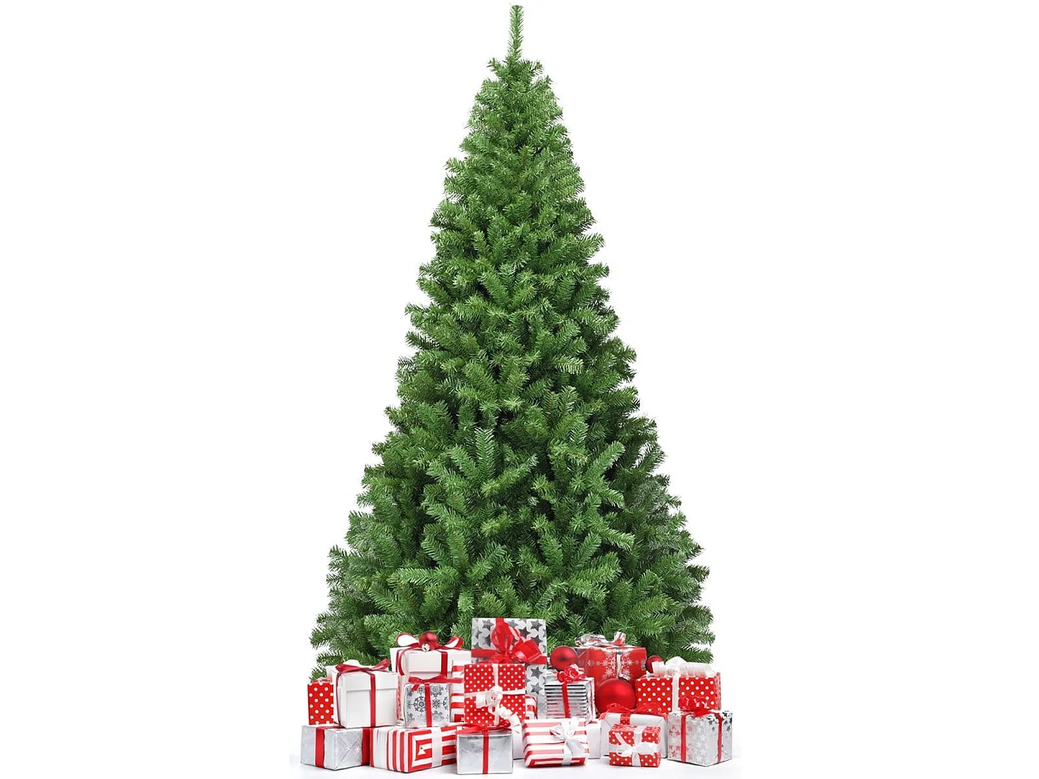 Albero di Natale artificiale con base in acciaio, 210 cm
