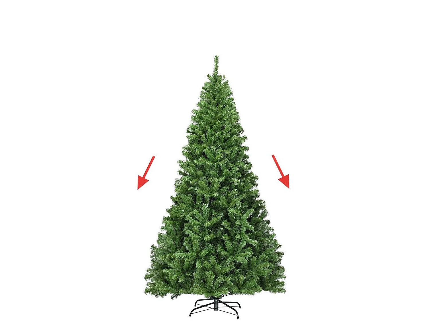 Albero di Natale artificiale con base in acciaio, 210 cm