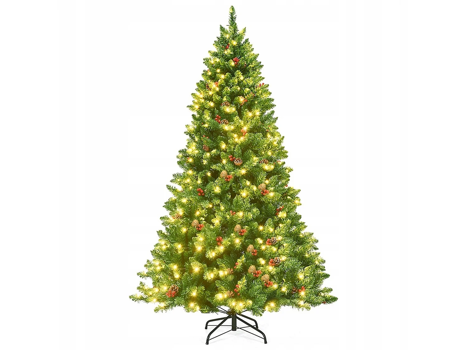 Albero di Natale artificiale con luci LED, 200 cm