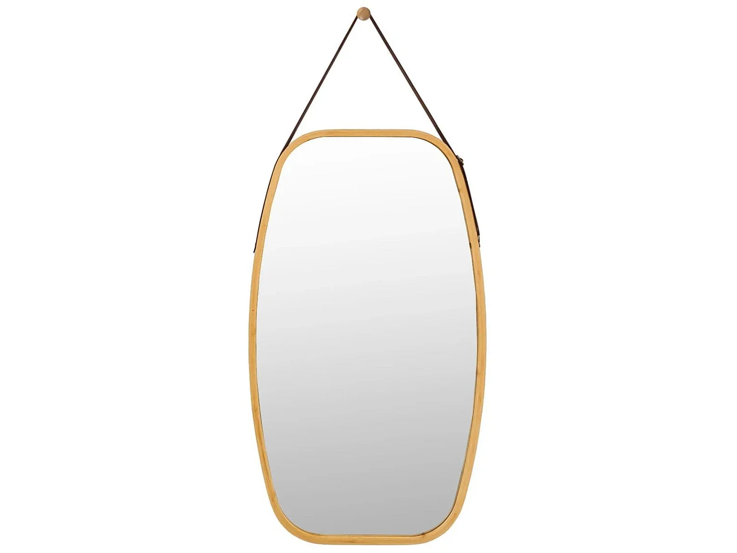 Miroir avec cadre en bambou Miroir de salle de bains sur sangle