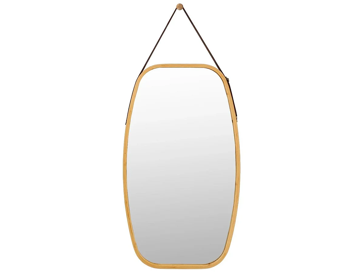 Miroir avec cadre en bambou Miroir de salle de bains sur sangle