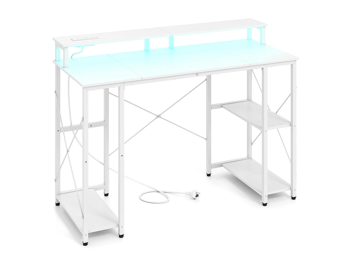 Bureau gaming avec éclairage LED Bureau d'ordinateur