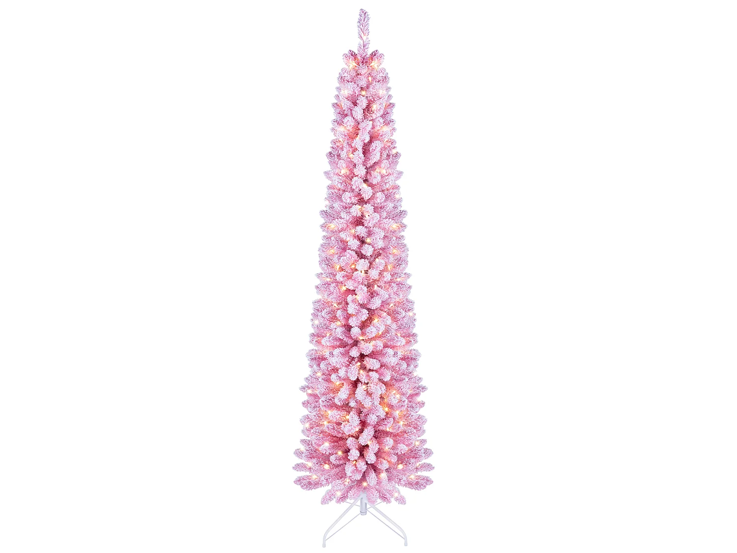 Albero di Natale artificiale rosa con luci LED, 210 cm Albero di Natale