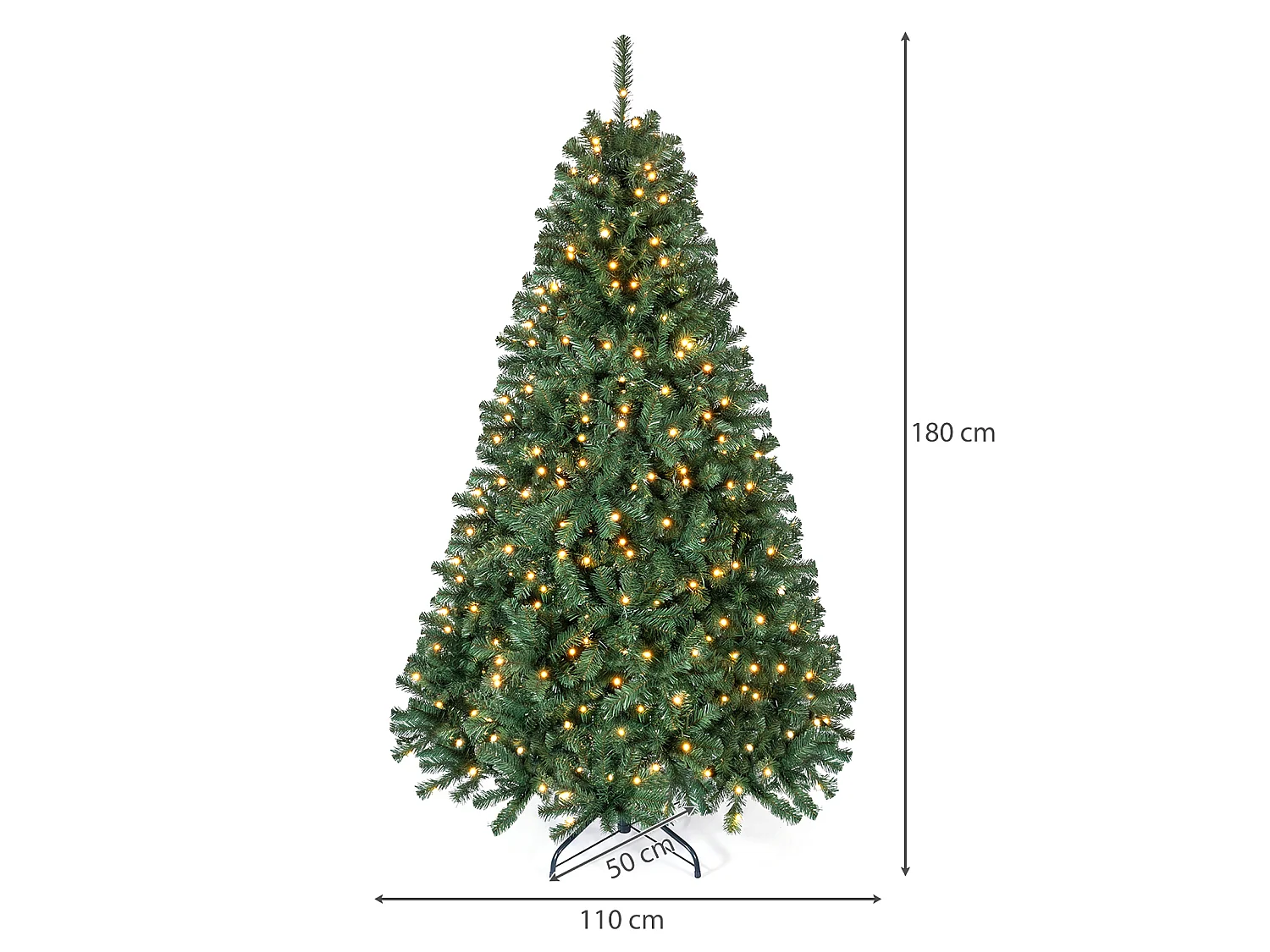 Albero di Natale artificiale con luci a LED, 180 cm Albero di Natale