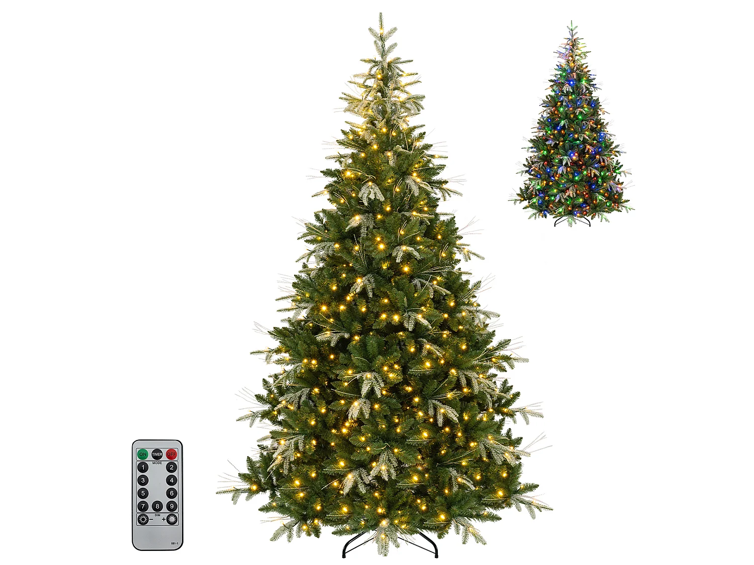 Albero di Natale artificiale con luci a LED, 228 cm Albero di Natale