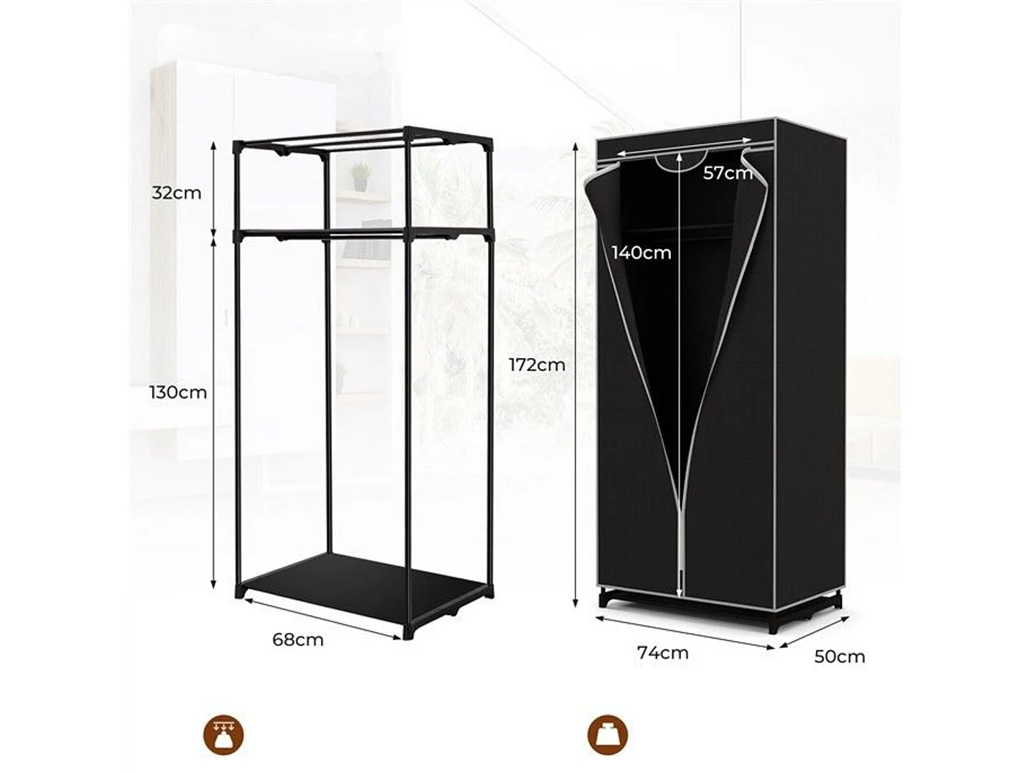Tragbarer Kleiderschrank Stoffschrank
