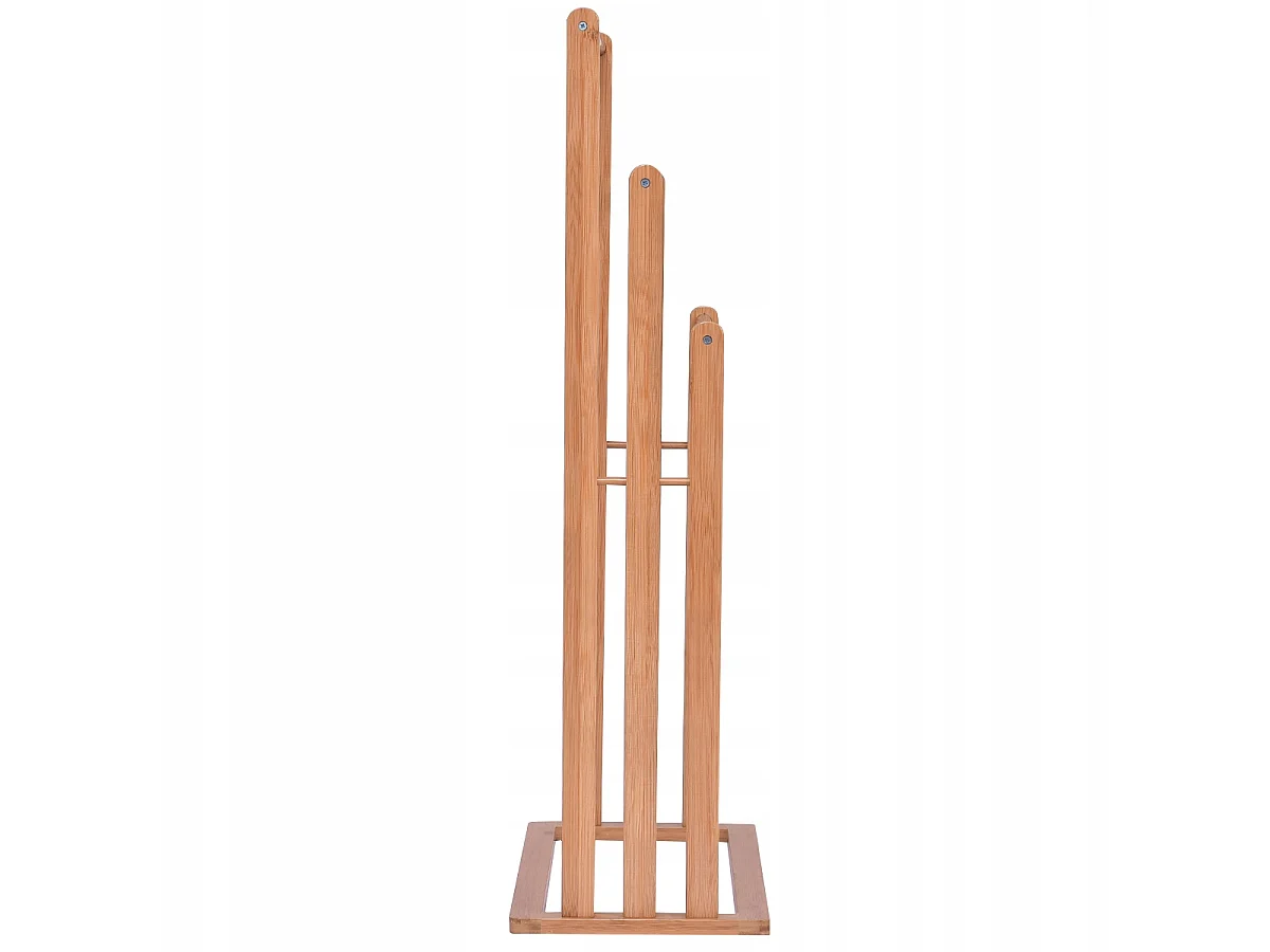 Porte-serviettes de salle de bain sur pied en bambou
