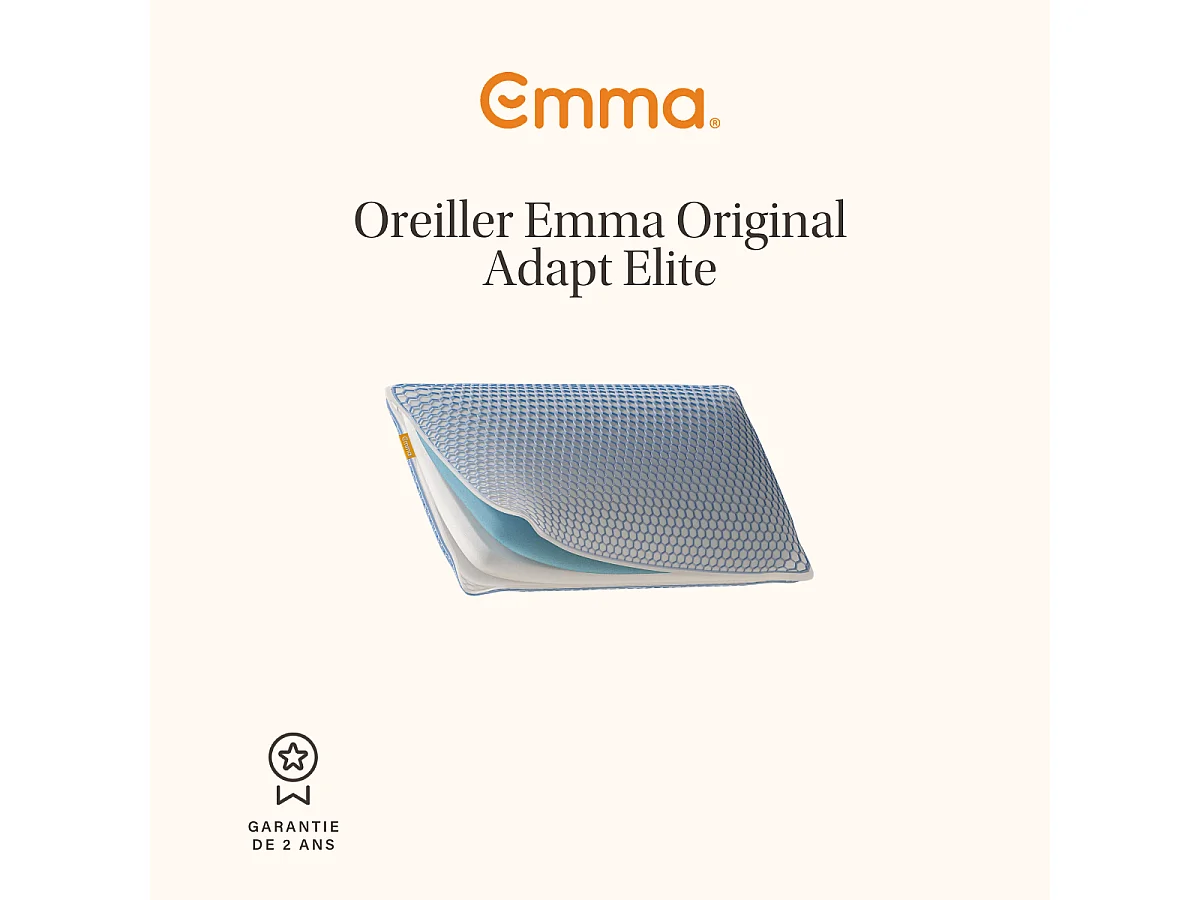 Matelas Emma Original Elite + Oreiller TPE Mousse x2 + Protège-matelas 180x200