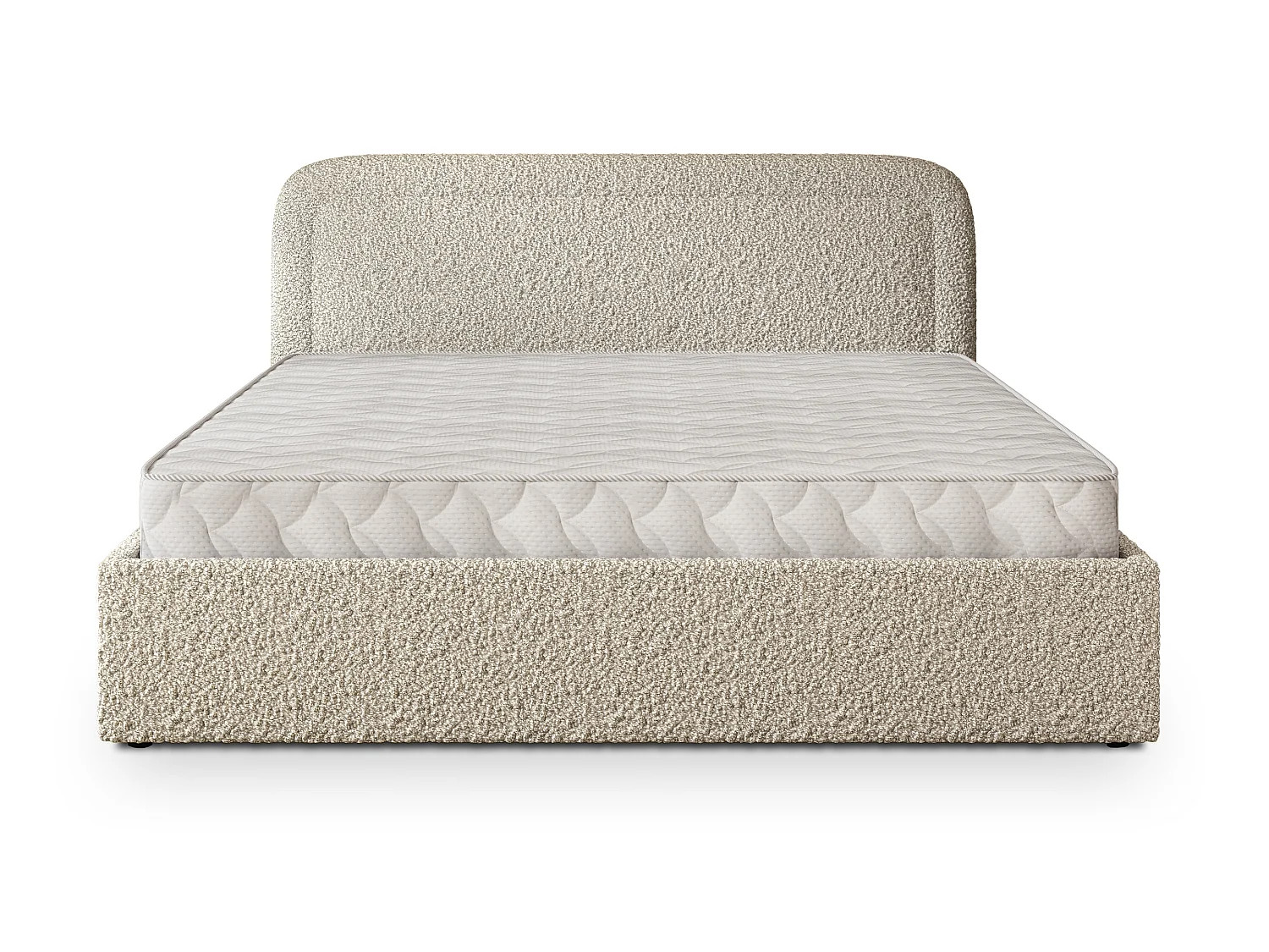 Gestoffeerd bed BENIRA 180x200 cm - Bouclé stof - Beige