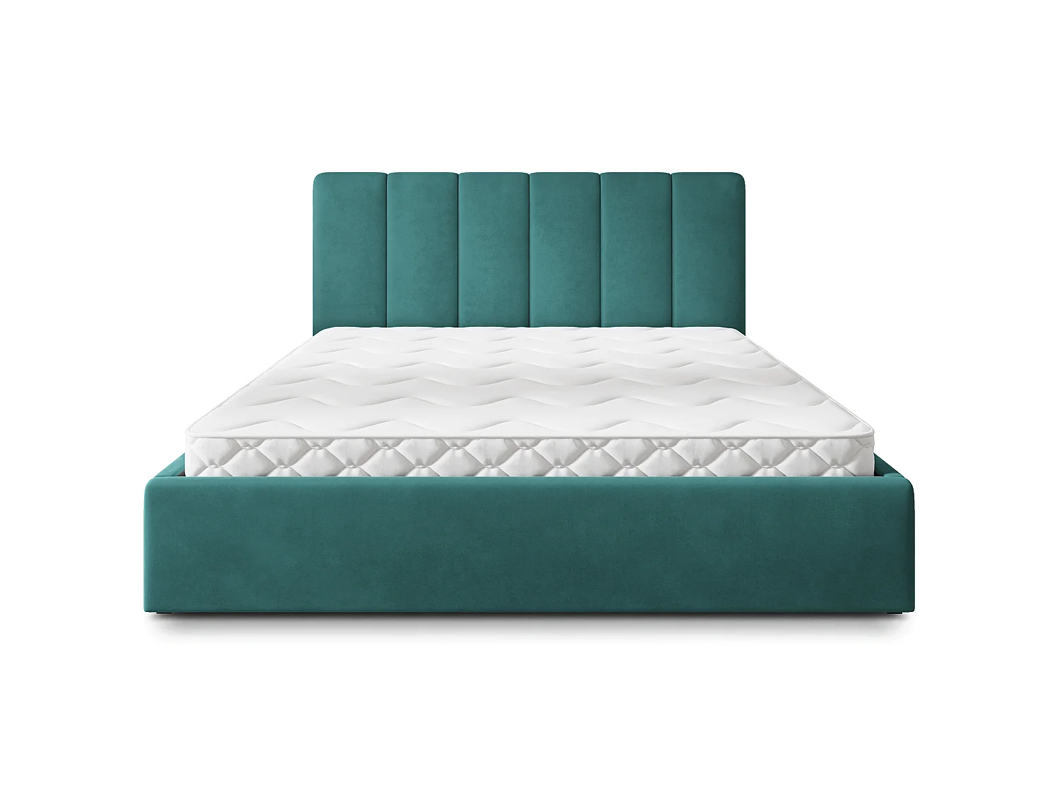 Gestoffeerd bed NEMIS 120x200 cm - Fluwelen stof - Zeegroen