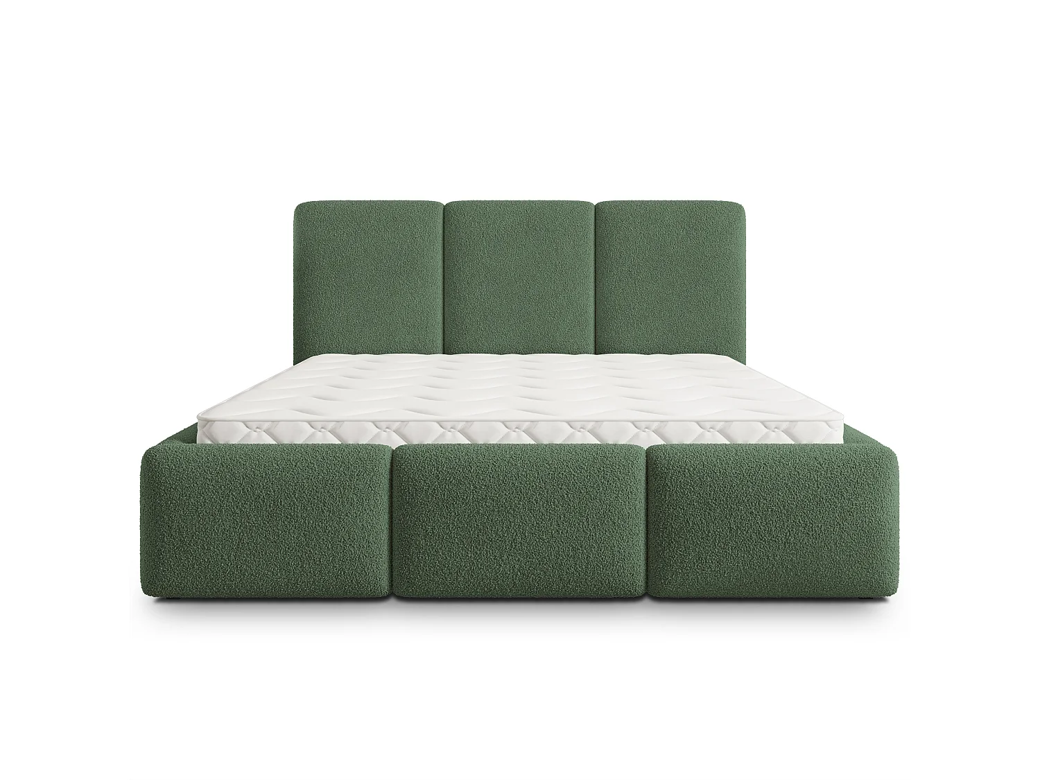 Gestoffeerd bed ARSIL 160x200 cm - Bouclé stof - Groen