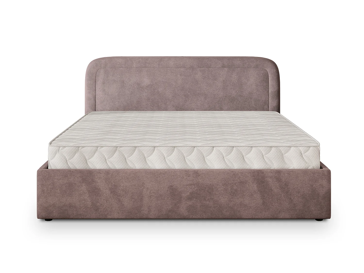 Lit Coffre BENIRA 140x200 cm - Tissu peluche - Rose poudré