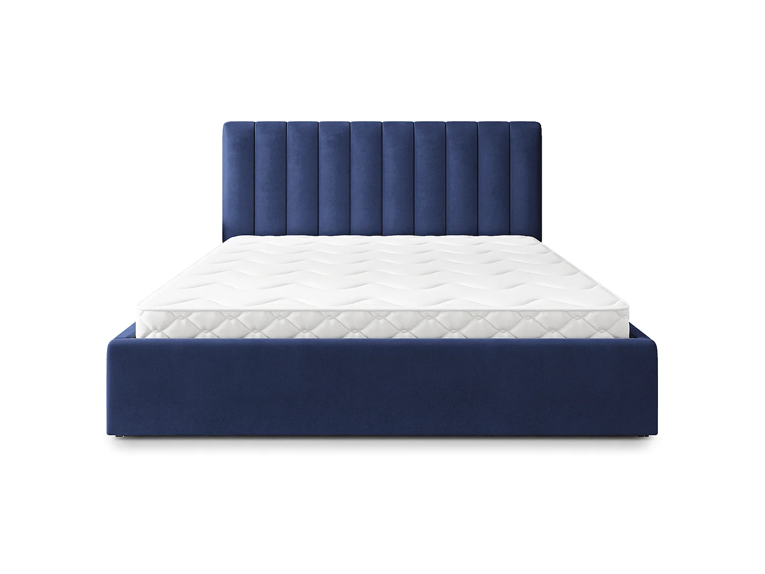 Gestoffeerd bed DEMERA 200x200 cm - Fluwelen stof - Blauw